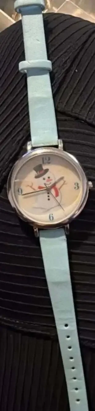 FMD Women’s Snowman Christmas Watch Light Blue Strap Quartz Analog Holiday